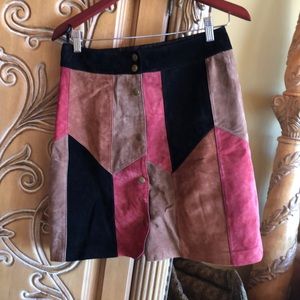 INC suede patchwork skirt